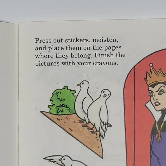 VTG Golden Book Snow White And The Seven Dwarfs Giant Sticker Fun Unused 1993 - Picture 4 of 10